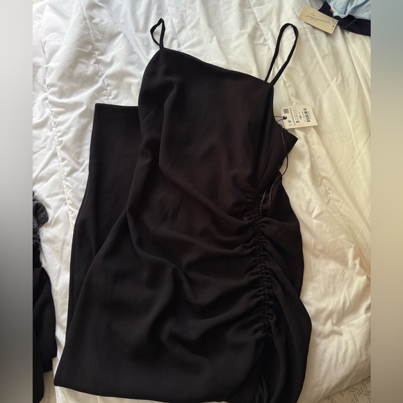 NWT Zara Black Ruched Dress - Picture 7 of 7